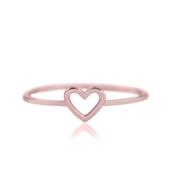 Rose Gold Heart Silhouette Ring - Picture 7 of 8